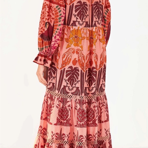 NWT Farm Rio size S AINIKA print macaw maxi dress - Picture 2 of 14